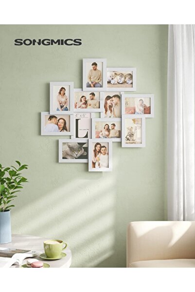 SONGMICS 4x6 Collage Picture Frames, 12-Pack, Cloud White