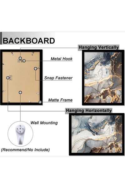 Forubar A2/A3/A4 Photo Frame Black, Clear Acrylic Solid Wood Gallery Wall Frame (A3-6pcs)