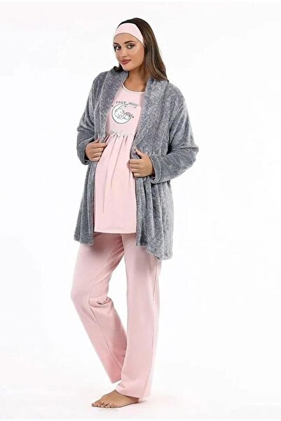 Sinem Çeyiz BH 4226 مجموعة بيجامة راحة للأمهات بعد الولادة مكونة من 3 قطع