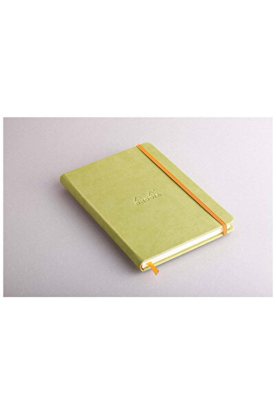 Rhodia Notebook A5, 96 sheets, dictando, hardcover, ivory 90 g/m², Rhodiarama, anise