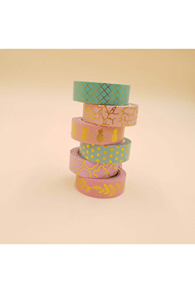 PAPERIE Washi Tape - Set of 5 pieces Gold Turquoise