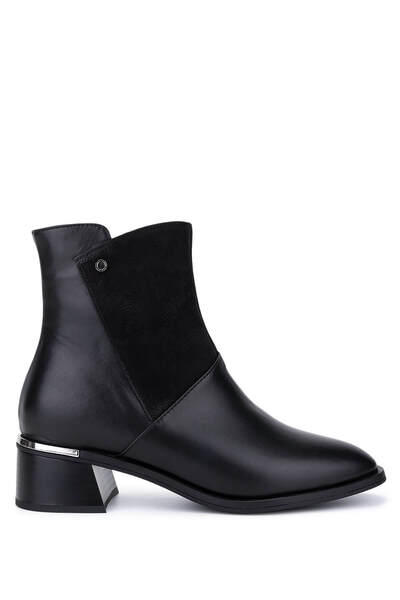 Tamer Tanca Kadın Hakiki Deri Siyah Topuklu Bot
