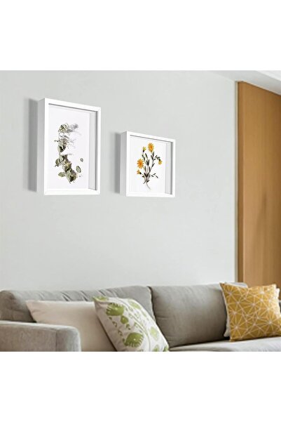 THE WHITE SHOP علبة عرض بإطار صندوق الظل مقاس 8.5 × 8.5 مع ملصقات حروف