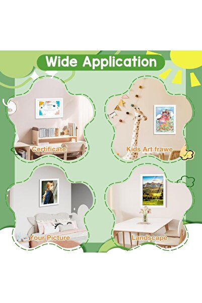 DoubleCare Kids Artwork Picture Frame, 8.5x11 Front Opening, Holds ~50 pcs, A4 Display (White)