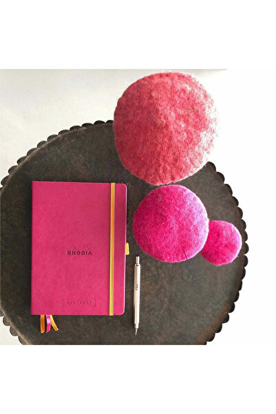 Rhodia A5 Notebook, 120 sheets, dotted, hardcover, 90 g/m² white paper, Rhodiorama, raspberry