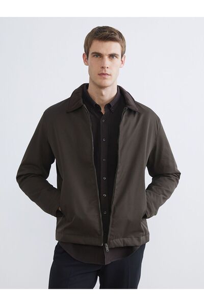 LC Waikiki Southblue Khaki Shirt Collar Men's Jacket