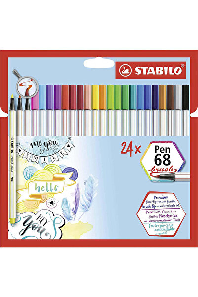 Stabilo Pen 68 Brush, brush tip, 24 colors / set