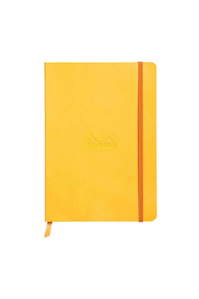 Rhodia Caiet A5, 80 de coli, dictando, copertă moale, ivory 90 g/m², Rhodiorama, galben narcisă