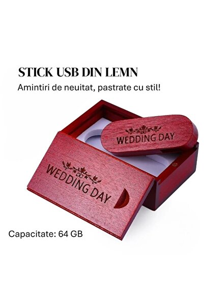 OEM USB Stick 64 GB with Rosewood Gift Box – For Wedding