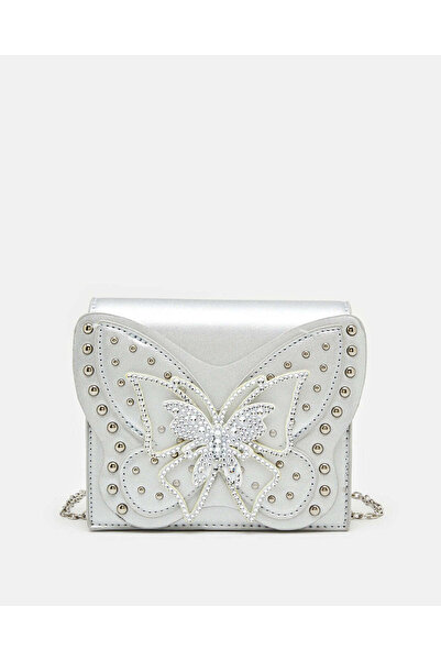 REDTAG حقيبة كروس بودي فضية للفتيات على شكل فراشة