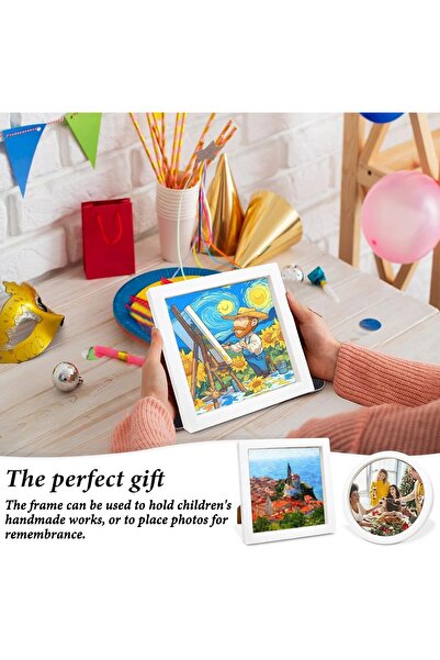 NALACAL 2PCS Square White Photo Frames with Stand - 17.5x17.5 cm (NALACAL)