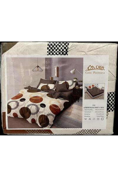 Casa Pucioasa 6-piece fine linen bedding set for 2 people, with elastic, Sheet 230x250 cm