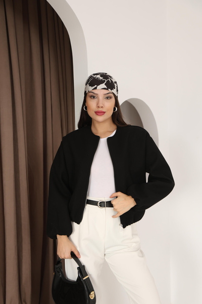 solena sln سترة نسائية جديدة للموسم الجديد بأكمام بالون مرنة بلون بني غامق