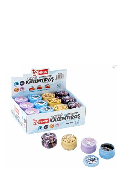Mikro MK-7250 KAPAKLI SEVİMLİ METAL ÇİFT DELİKLİ HAZNELİ KALEMTRAŞ -TEKLİ