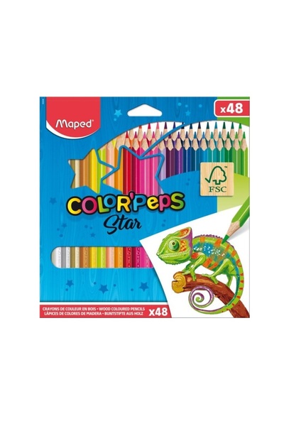 Maped Creioane Colorate, Color Peps Star, 48 culori/set, FSC,