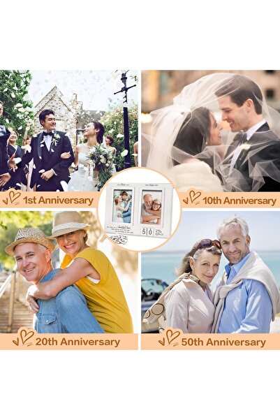 EWEIS Wedding & Anniversary Picture Frame for Couples, 4x6