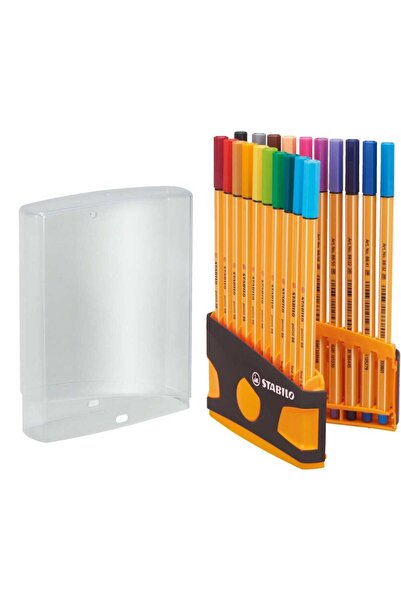 Stabilo point 88 fineliner, 20 colors set, ColorParade, with grey/orange case