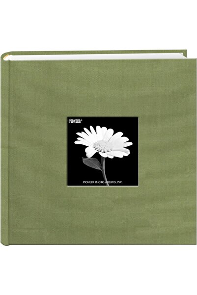 Pioneer Photo Albums غطاء إطار من القماش، 200 جيب، يتسع لـ 4×6، لون أخضر حكيم