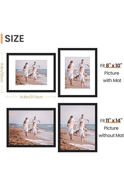 X SPRING 11x14 Solid Wood Picture Frame (Black)