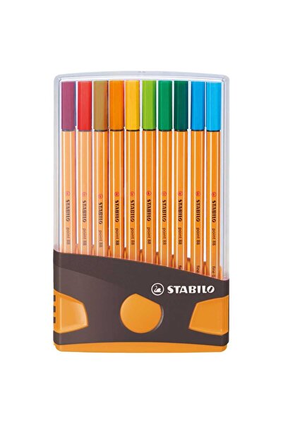 Stabilo point 88 fineliner, 20 colors set, ColorParade, with grey/orange case