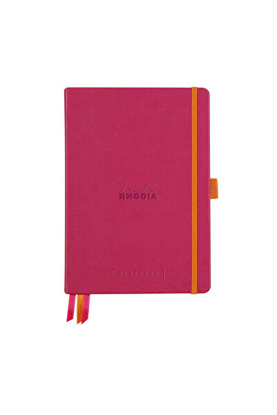 Rhodia A5 Notebook, 120 sheets, dotted, hardcover, 90 g/m² white paper, Rhodiorama, raspberry