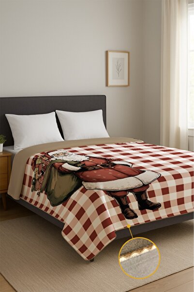 AYS DEKOR Modern Polar Double Blanket with Santa Claus 190X220Cm