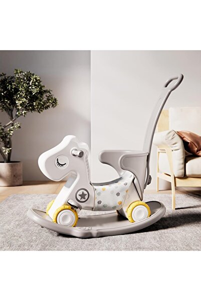 Ominii 4 في 1 ألعاب ركوب حصان هزاز للأطفال الصغار، كرسي هزاز دراجة مع لوح توازن