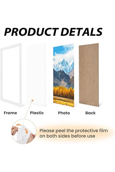 ALANX A4 Picture Frame, 4pcs, 8.27x11.69 in Wood Photo Frames (White)