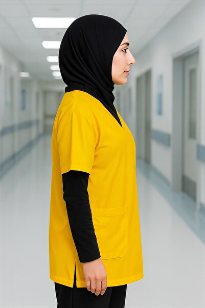 mirach Hijab Scrubs Wide Fit 4 Pocket Long Oversized Model 1. Quality Fabric Comfortable Working Uniform