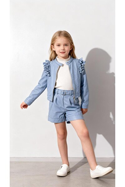 Gocoland Set de aspect de piele piese din imitație de piele cu volane pentru fetiță