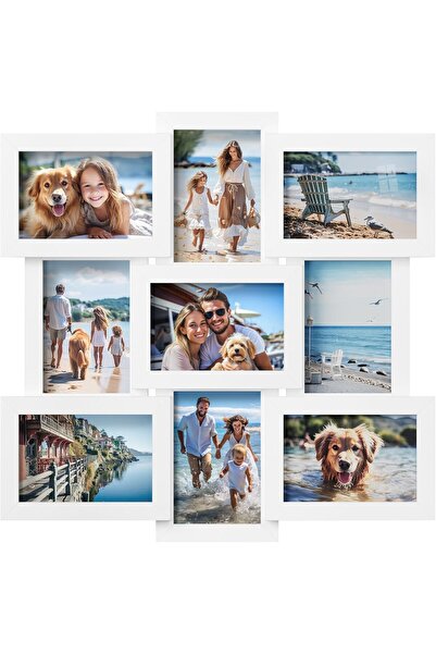 SONGMICS 4x6 Collage Picture Frames for Wall Decor, 9-Pack, Cloud White