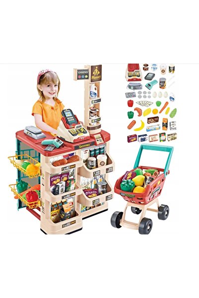 Matadi Supermarket with sounds and lights, cash register and shopping cart Home supermarket with 48 acc