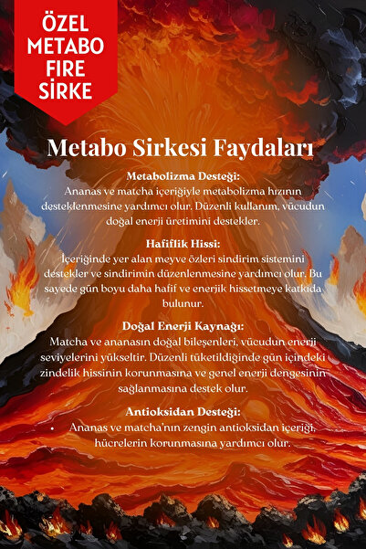 Mim and More Metabo Fire Sirke 2'li Set – Ananas, Matcha ve Kayısı Özlü %100 Doğal Sirke, 250 ml
