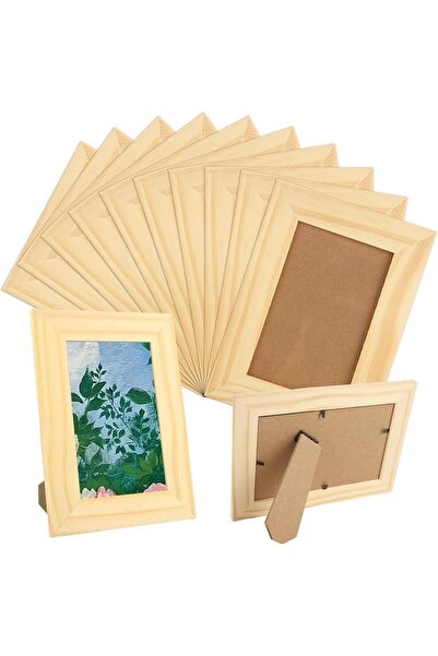 SYOSI DIY Unfinished Wooden Photo Frames, 12PCS 6x8 Inch (holds 4x6 photos)