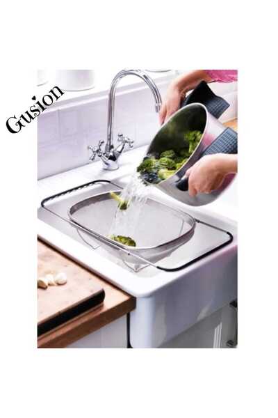 Gusion Paslanmaz Çelik Teleskopik Süzgeç Mutfak İnce Delikli Tel Örgü Açılır ...