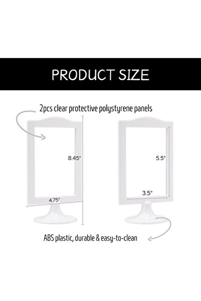 Tazweeq Double-Sided 4x6 White Plastic Standing Picture Frame (10 Pack)