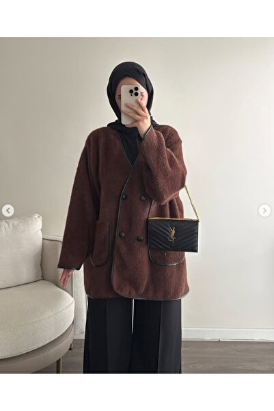 My City 40840 - Stylish Comfortable 4-Button Angora Women's Knitwear Long Cardigan