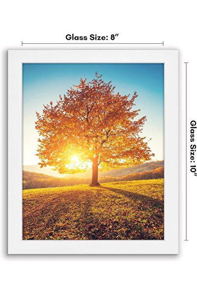 Americanflat 8x10 Picture Frame in White - Engineered Wood with Shatter-Resistant Glass