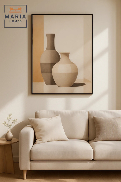 MARIA HOMES Modern Vase Wall Art – Minimalist Textured Decor for Living Room, Dining Room & Office - 120*80CM