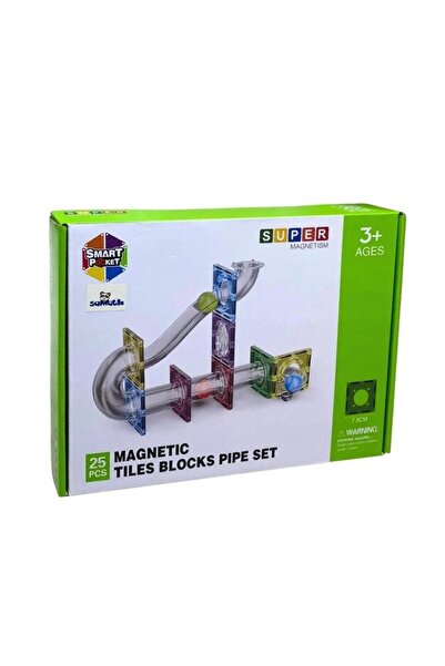 Online 25 Parça Manyetik Yapı Blokları Boru Seti Magnetic Tiles Blocks Pıpe S...