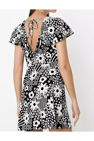 Evendi Short dress, White/Black