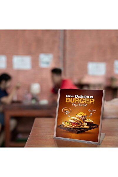 EXCEFORE 6 Pack Acrylic A6 Sign Holders - Clear Tabletop Display Stands (Portrait)