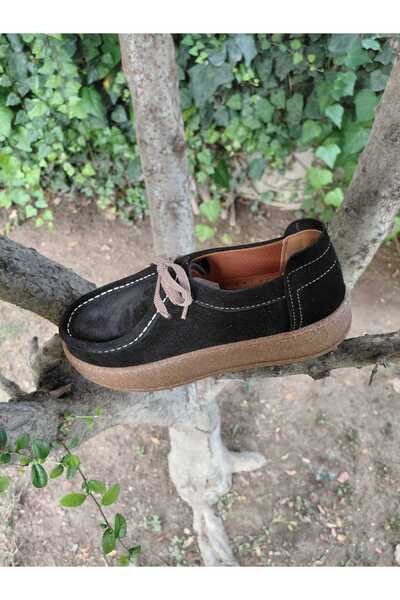 Henne Classic Shoes Orthopedic Genuine Leather Suede Black