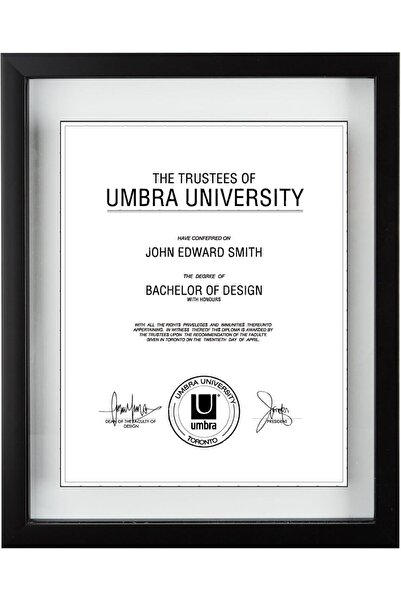 umbra Document Frame 11 x 14 Inch - Floating 8.5 x 11 Document Frame (Black)