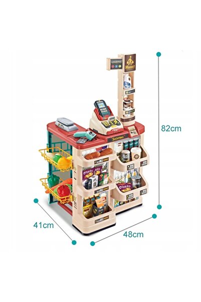 Matadi Supermarket with sounds and lights, cash register and shopping cart Home supermarket with 48 acc