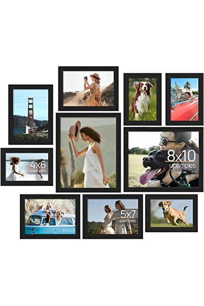 Beauenty مجموعة من 10 إطارات صور (4×6، 5×7، 8×10) - أسود
