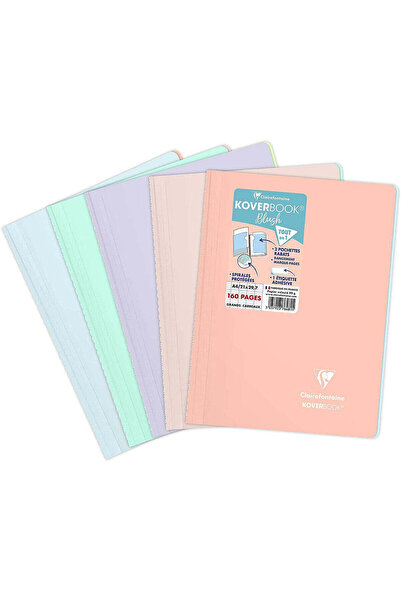 Clairefontaine Spiral notebook A4, 80 sheets, Fracenza ruling, PP cover, 90 g/m², Koverbook Blush (assorted colors