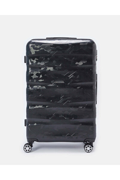 REDTAG Black Textured Trolley Luggage 28 Inch