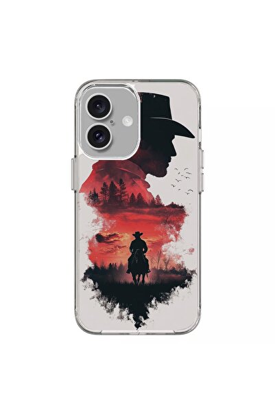 Turkuaz iPhone 16 Special Red Dead Redemption Designed Luxury Silicone Case