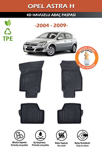 Pikas Havuzlu 3d Siyah Paspas Takımı,Opel Astra H Sedan 2004-2009 Arası 3d Ha...